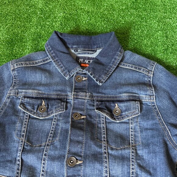 Place Classic Trucker Denim Blue Jeans Essential Timeless Jacket Size M (7/8) - Picture 5 of 11